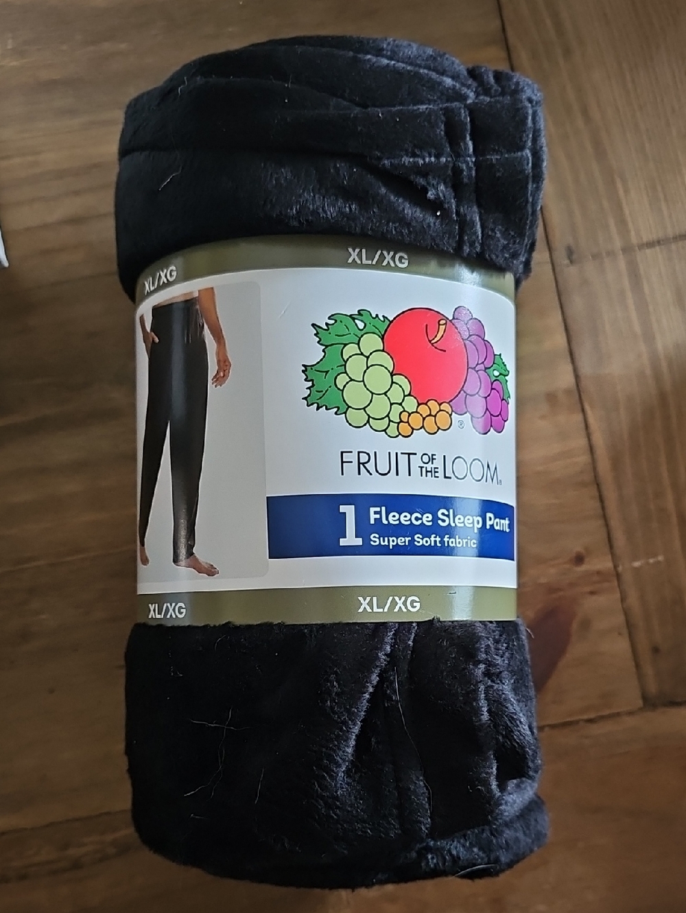 Fruit of the Loom Black Fleece Sleep Pants - Plush XL